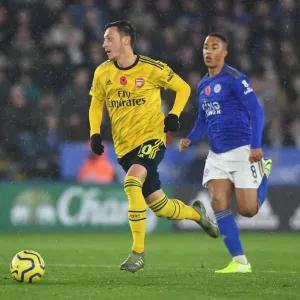 Mesut Ozil in Action: Premier League Clash between Arsenal and Leicester City, 2019-2020