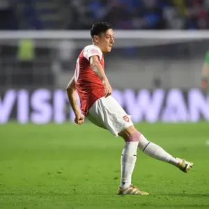 Mesut Ozil of Arsenal during the match between Al-Nasr Duabi SC and Arsenal at Al Maktoum Stadium on March 26