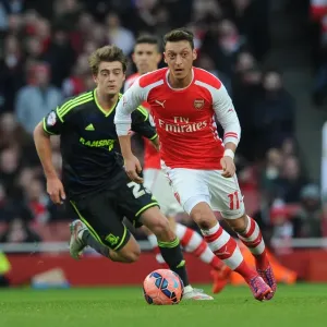 Mesut Ozil (Arsenal) Patrick Bamford (Middlesbrough). Arsenal 2: 0 Middlesbrough. FA Cup 5th Round
