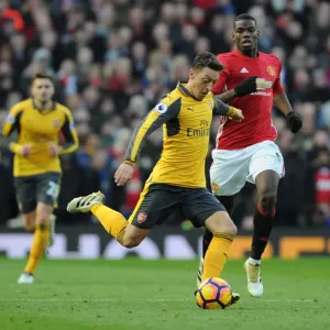 Mesut Ozil Breaks Past Pogba: Manchester United vs. Arsenal, Premier League 2016-17 Mesut Ozil Breaks Past Pogba: Manchester United vs. Arsenal, Premier League 2016-17