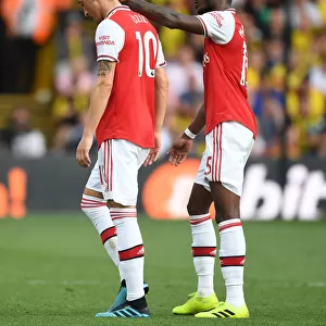 Mesut Ozil Consoled by Ainsley Maitland-Niles After Substitution: Watford vs Arsenal, Premier League 2019-20