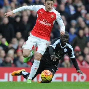 Mesut Ozil Darts Past N'Golo Kante: Arsenal vs Leicester City, Premier League 2015-16 Mesut Ozil Darts Past N'Golo Kante: Arsenal vs Leicester City, Premier League 2015-16