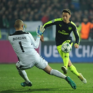 Mesut Ozil Scores the Third Goal: Arsenal's Victory over Ludogorets Razgrad in the UEFA Champions League (2016-17)