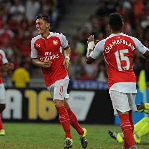 Mesut Ozil Scores His Third Goal: Arsenal's Victory at 2015-16 Barclays Asia Trophy vs Everton, Singapore
