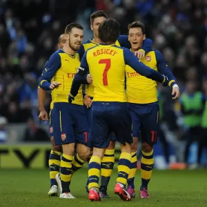 Mesut Ozil and Teammates Celebrate Goal Print
