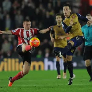 Mesut Ozil vs Jordy Clasie: A Premier League Showdown at Southampton's St Marys Stadium - Arsenal vs Southampton (2015-16)