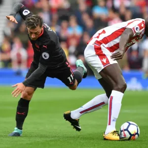 Mesut Ozil vs Kurt Zouma: Intense Battle in Stoke City vs Arsenal Premier League Clash