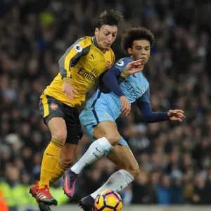 Mesut Ozil vs Leroy Sane: Intense Battle at Etihad Stadium - Manchester City vs Arsenal, Premier League 2016-17 Mesut Ozil vs Leroy Sane: Intense Battle at Etihad Stadium - Manchester City vs Arsenal, Premier League 2016-17