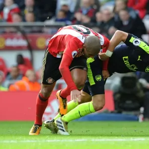 Mesut Ozil vs. Wahbi Khazri: Tense Moment in Sunderland vs. Arsenal Premier League Clash