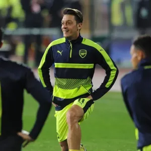 Mesut Ozil Warming Up: Arsenal FC vs PFC Ludogorets Razgrad, UEFA Champions League, Sofia, Bulgaria, 2016 Mesut Ozil Warming Up: Arsenal FC vs PFC Ludogorets Razgrad, UEFA Champions League, Sofia, Bulgaria, 2016