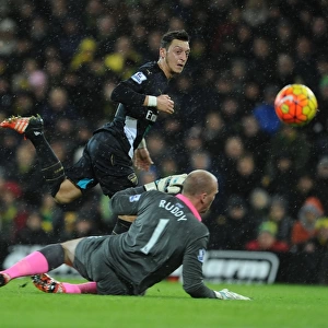 Mesut Ozil's Stunning Goal Past John Ruddy: Norwich City vs Arsenal (2015-16)