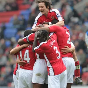 Mikael Silvestre's Double: Arsenal's Comeback Victory vs. Wigan Athletic (3-2), Theo Walcott, Bacary Sagna, Tomas Rosicky, Abou Diaby