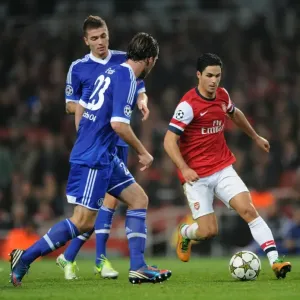 Mikel Arteta (Arsenal) Christian Fuchs and Roman Neustadter (Schalke). Arsenal 0: 2 Schalke 04 Mikel Arteta (Arsenal) Christian Fuchs and Roman Neustadter (Schalke). Arsenal 0: 2 Schalke 04