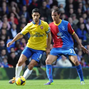 Mikel Arteta (Arsenal) Marouane Chamakh (Palace). Crystal Palace 0: 2 Arsenal. Barclays