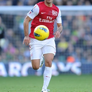 Mikel Arteta (Arsenal). Norwich City v Arsenal. Barclays Premier League
