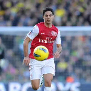 Mikel Arteta (Arsenal). Norwich City v Arsenal. Barclays Premier League