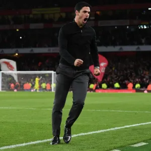 Mikel Arteta Celebrates Arsenal's Premier League Victory Over Liverpool