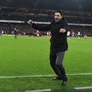 Mikel Arteta Celebrates Arsenal's Victory Over Manchester United in the Premier League