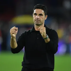 Mikel Arteta Celebrates Arsenal's Win at Crystal Palace: Premier League 2023-24 Mikel Arteta Celebrates Arsenal's Win at Crystal Palace: Premier League 2023-24