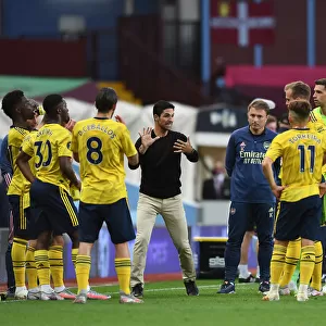 Mikel Arteta Coaches Arsenal at Aston Villa, Premier League 2019-2020