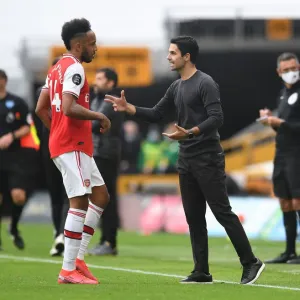 Mikel Arteta Coaches Aubameyang: Wolverhampton Wanderers vs Arsenal FC, Premier League 2019-2020