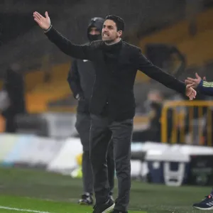 Mikel Arteta Focused: Arsenal vs. Wolverhampton Wanderers, Premier League 2020-21 Mikel Arteta Focused: Arsenal vs. Wolverhampton Wanderers, Premier League 2020-21