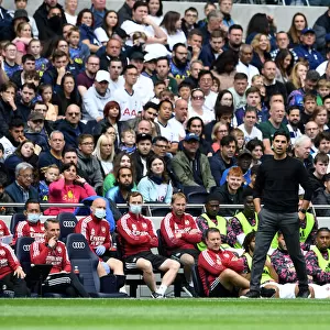 Mikel Arteta at Tottenham Stadium: Arsenal vs. Tottenham Hotspur in The Mind Series 2021-22