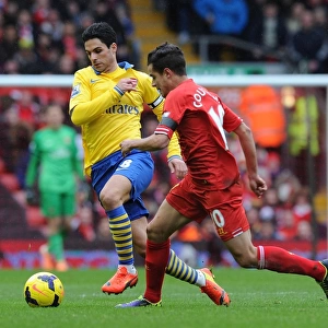 Mikel Arteta vs. Philippe Coutinho: Intense Battle at Anfield (Liverpool v Arsenal, Premier League, 2013-14)