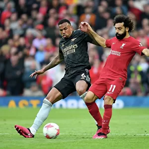 Mohamed Salah vs. Gabriel: Intense Rivalry at Anfield - Liverpool vs. Arsenal, Premier League 2022-23