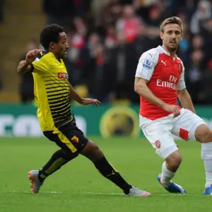 Monreal Under Pressure: A Battle Against Watford's Ikechi Abdi, Premier League 2015/16