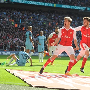 Monreal and Ramsey's Thrilling Goal Celebration: Arsenal's FA Cup Semi-Final Victory Over Manchester City