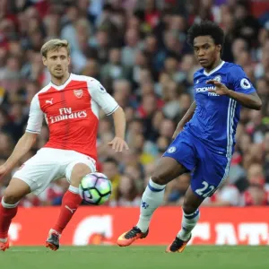 Monreal vs Willian Print, Arsenal vs Chelsea 2016-17