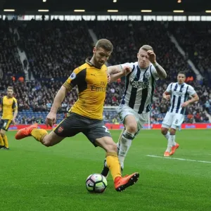 Mustafi Faces Off Against McClean: Intense Moment from West Bromwich Albion vs. Arsenal (2016-17)