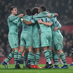 Mustafi and Holding Celebrate Arsenal's Goal Against Manchester United (2018-19) Mustafi and Holding Celebrate Arsenal's Goal Against Manchester United (2018-19)