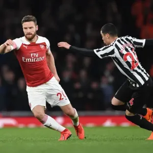 Mustafi Outmuscles Almiron: Arsenal vs Newcastle United, Premier League 2018-19 Mustafi Outmuscles Almiron: Arsenal vs Newcastle United, Premier League 2018-19