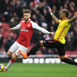 Mustafi vs Pereyra: Intense Clash Between Arsenal and Watford Players