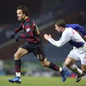 Nacer Barazite and Stephen Warnock Clash in Dramatic Carling Cup Showdown: Arsenal's 3-2 Victory over Blackburn