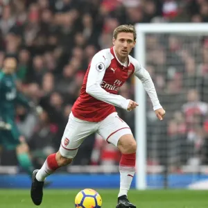 Nacho Monreal in Action: Arsenal vs. Tottenham Hotspur, Premier League 2017-18