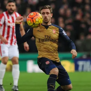 Nacho Monreal in Action: Arsenal vs Stoke City, Premier League 2015-16