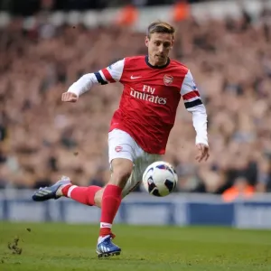 Nacho Monreal in Action Against Tottenham Hotspur, Premier League 2012-13