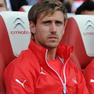 Nacho Monreal (Arsenal). Arsenal 2: 1 Crystal Palace. Barclays Premier League. Emirates Stadium