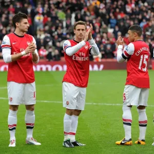 Nacho Monreal Claps for Arsenal Fans: Arsenal vs Stoke City, Premier League 2012-13 Nacho Monreal Claps for Arsenal Fans: Arsenal vs Stoke City, Premier League 2012-13