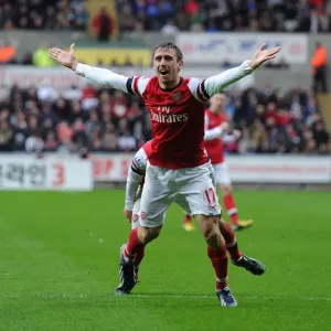 Nacho Monreal Scores First Arsenal Goal: Swansea City vs. Arsenal, Premier League 2012-13 Nacho Monreal Scores First Arsenal Goal: Swansea City vs. Arsenal, Premier League 2012-13