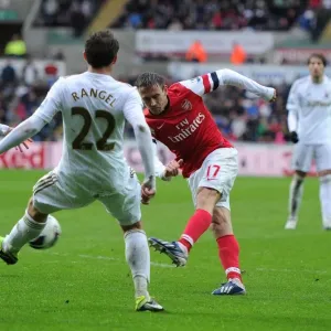Nacho Monreal Scores Past Angel Rangel: Swansea City vs. Arsenal, Premier League 2012-13 Nacho Monreal Scores Past Angel Rangel: Swansea City vs. Arsenal, Premier League 2012-13