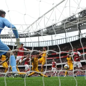 Nacho Monreal Scores the Winner: Arsenal vs Brighton & Hove Albion, Premier League 2017-18 Nacho Monreal Scores the Winner: Arsenal vs Brighton & Hove Albion, Premier League 2017-18