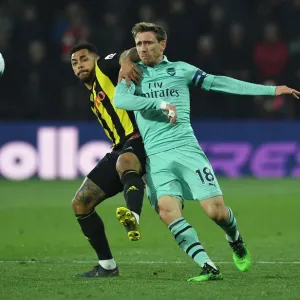 Nacho Monreal vs. Andre Gray: Intense Battle at Vicarage Road - Arsenal vs. Watford, Premier League 2018-19