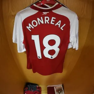 Nacho Monreal's Hanging Shirt in Arsenal's Home Changing Room - Arsenal v Leicester City, Premier League 2017-18 Nacho Monreal's Hanging Shirt in Arsenal's Home Changing Room - Arsenal v Leicester City, Premier League 2017-18