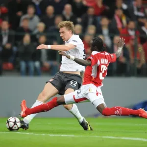 Nicklas Bendnter shoots past Liege goalkeeper Sinan Nicklas Bendnter shoots past Liege goalkeeper Sinan
