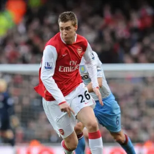Nicklas Bendtner in Action: Arsenal vs Aston Villa, 1-1 Barclays Premier League Match, Emirates Stadium, 2008 Nicklas Bendtner in Action: Arsenal vs Aston Villa, 1-1 Barclays Premier League Match, Emirates Stadium, 2008