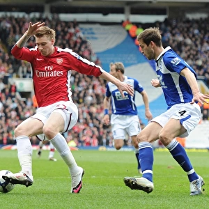 Nicklas Bendtner (Arsenal) Roger Johnson (Birmingham). Birmingham City 1: 1 Arsenal